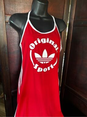 adidas Red Racerback Mini Dress with White Logo